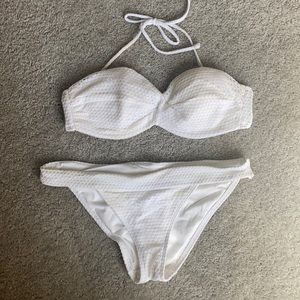 White Victoria’s Secret bikini 34C top Med. bottom